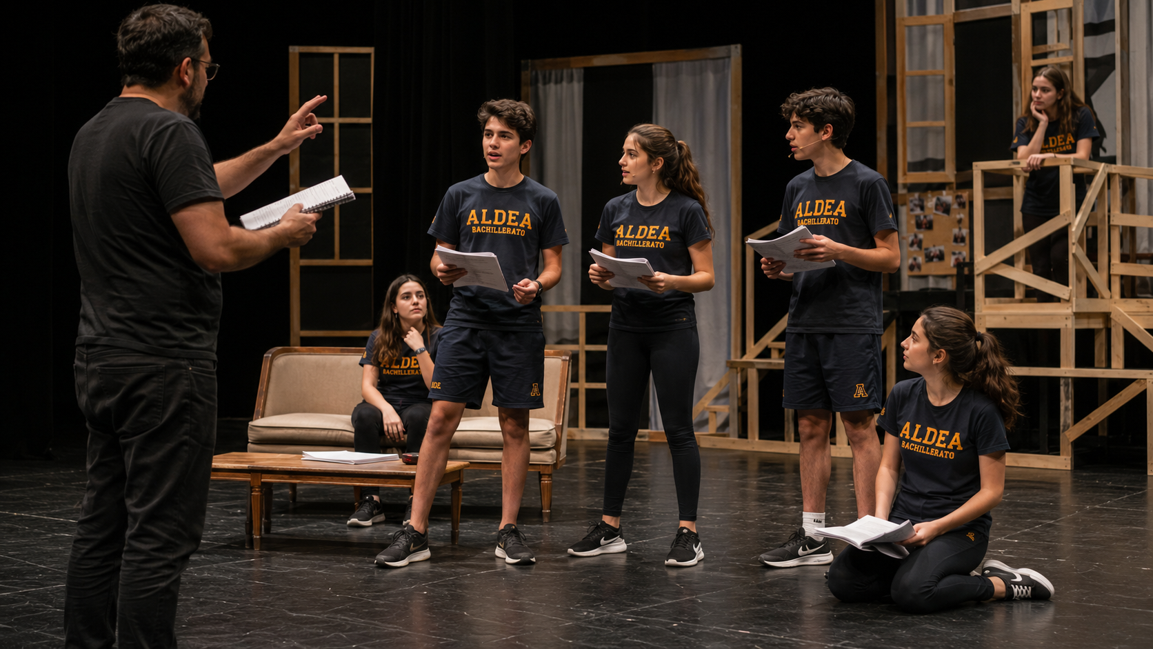 Función de teatro · ensayo escénico Aldea