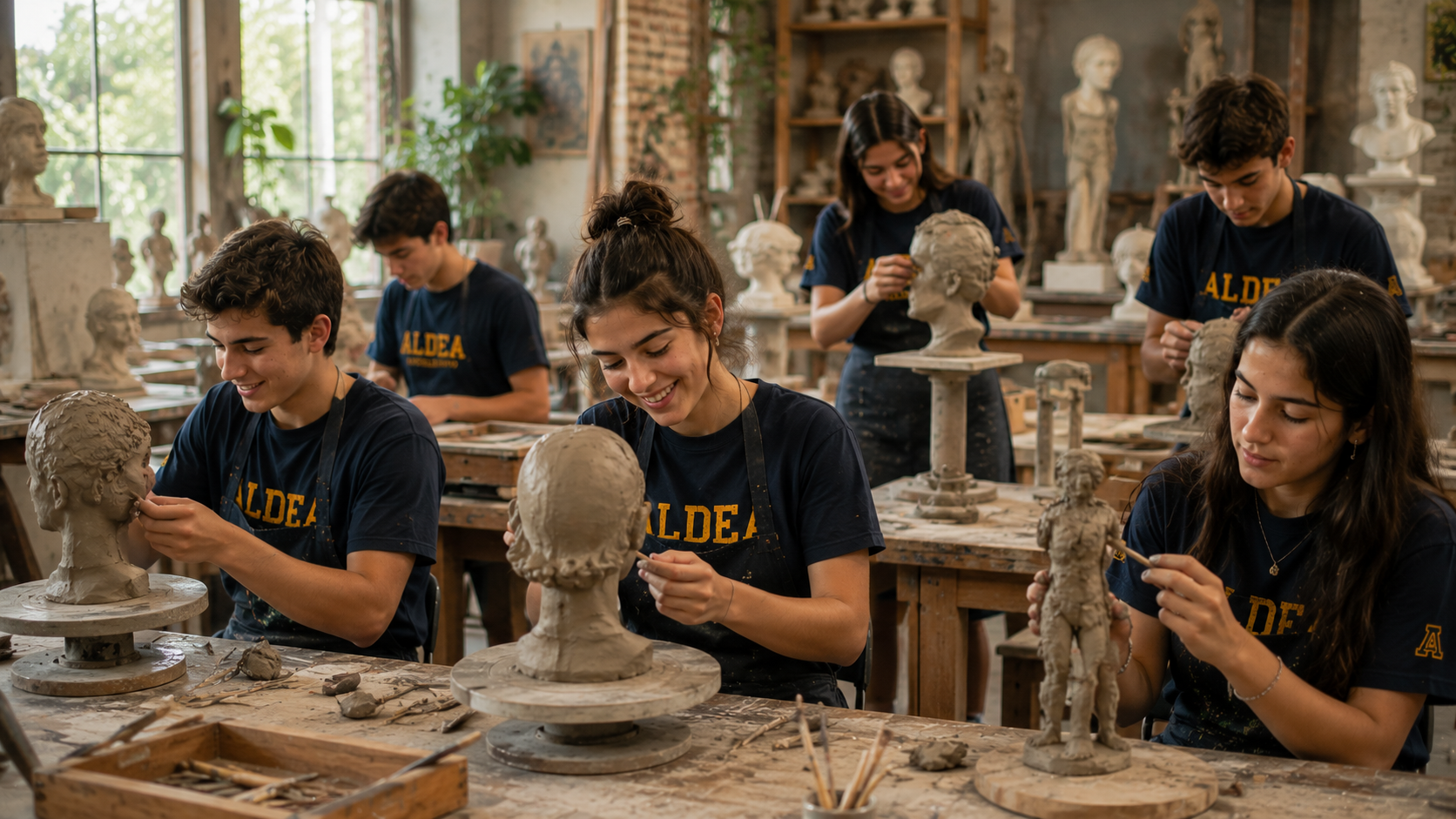 Taller de escultura · instalación en campus Aldea