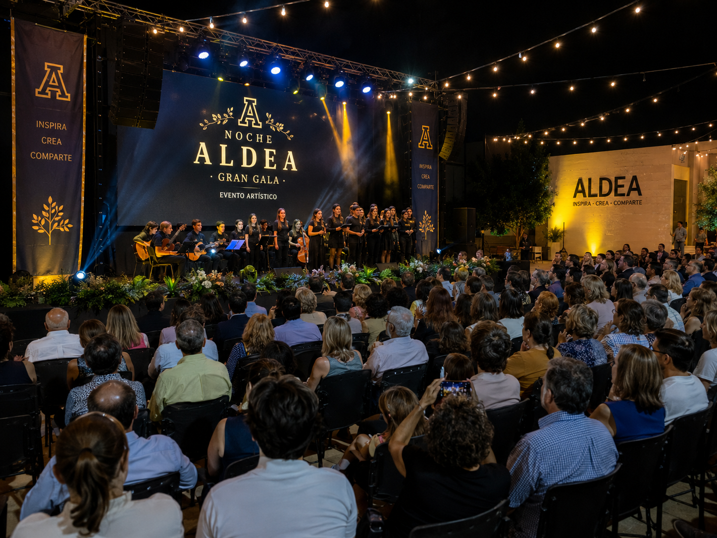Noche Aldea · gran gala · evento artístico con familias
