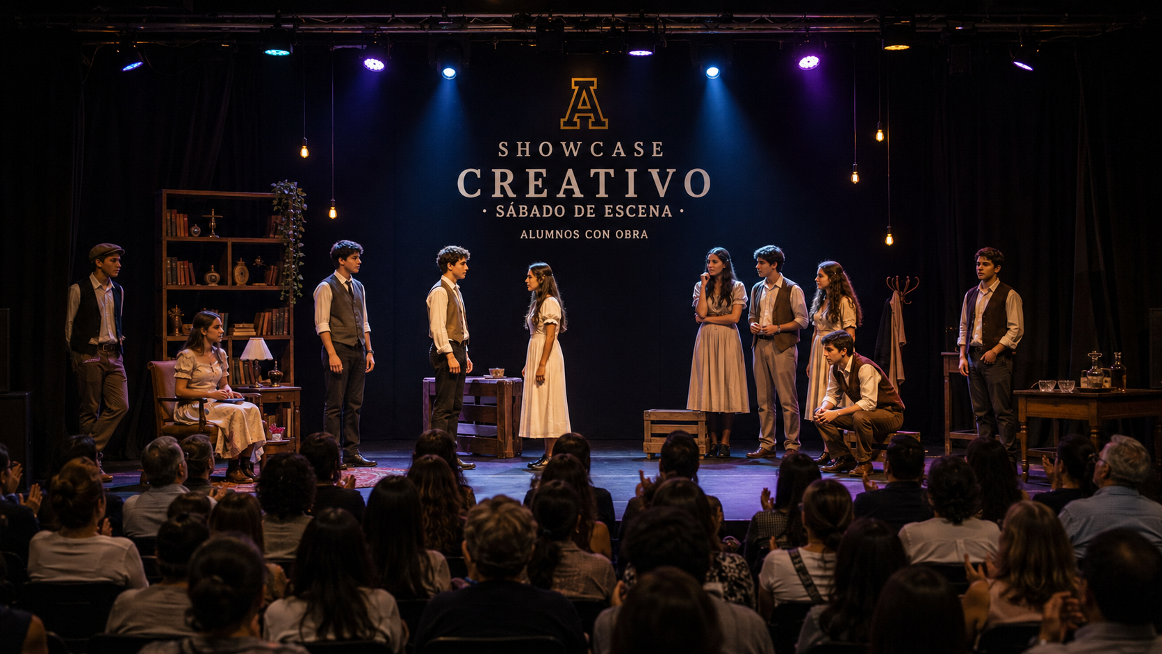 Showcase Creativo · Sábado de Escena · alumnos con obra